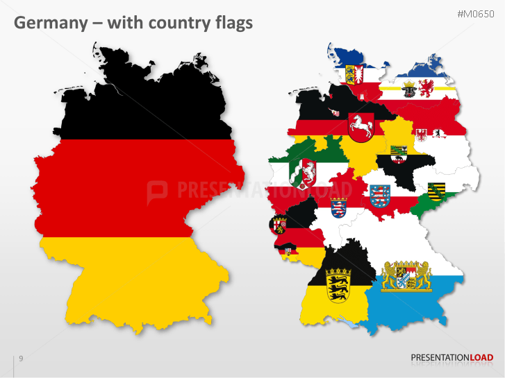 PowerPoint Map German counties / districts | PresentationLoad