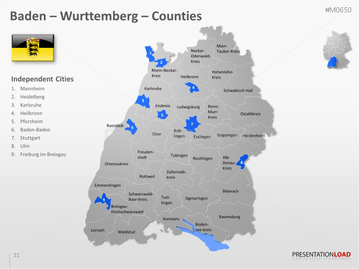 PowerPoint Map German counties / districts | PresentationLoad