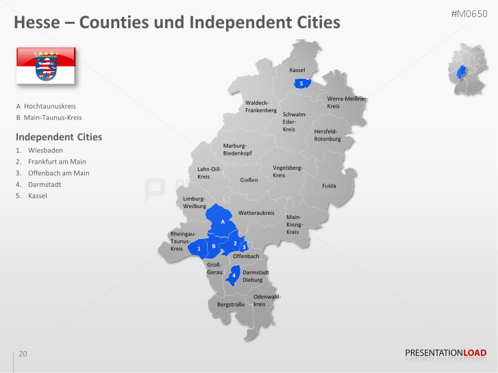 PowerPoint Map German counties / districts | PresentationLoad