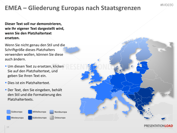 emea karte PowerPoint Landkarte EMEA Region | PresentationLoad