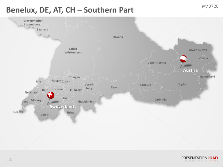 powerpoint map benelux germany austria switzerland