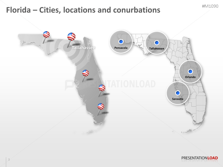 Powerpoint Map Florida Counties (usa) 