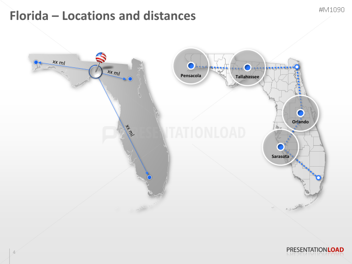 PowerPoint Map Florida Counties (USA) | PresentationLoad