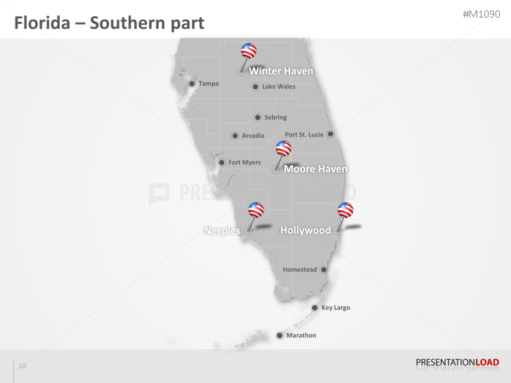 PowerPoint Map Florida Counties (USA) | PresentationLoad