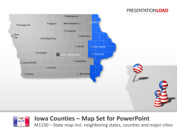 Iowa Counties _https://www.presentationload.com/map-iowa-counties-powerpoint-template.html