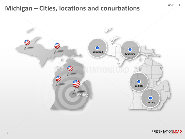 Powerpoint Map Michigan Counties Usa Presentationload