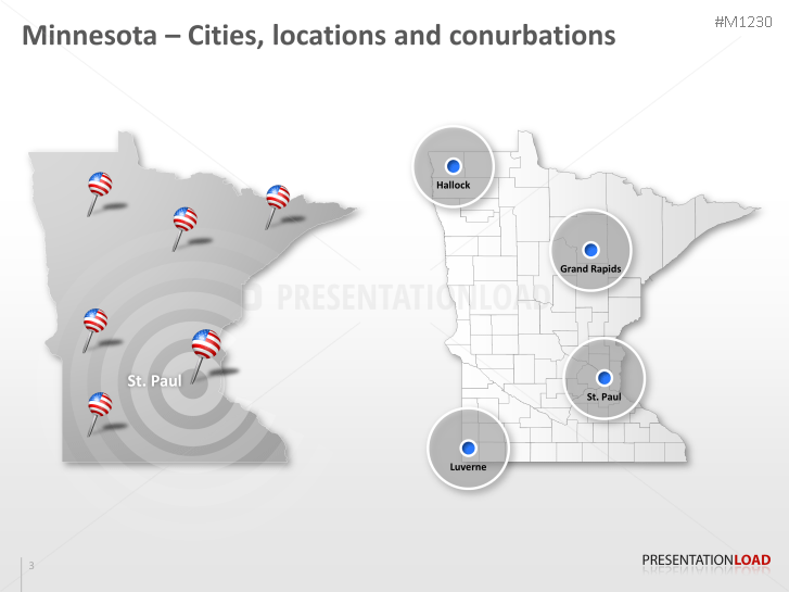 PowerPoint Map Minnesota Counties (USA) | PresentationLoad