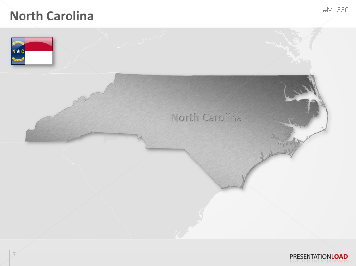PowerPoint Map North Carolina Counties (USA) | PresentationLoad