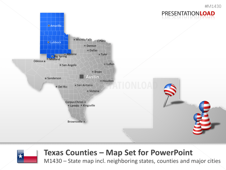 Powerpoint Map Texas Counties Usa Presentationload