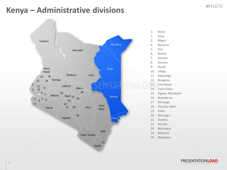 PowerPoint Map Kenya PresentationLoad   PowerPoint Map Kenya M1670 006 EN Xl 