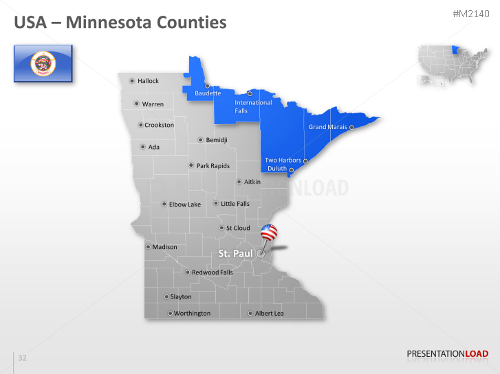 PowerPoint Map United States (USA) with Counties | PresentationLoad