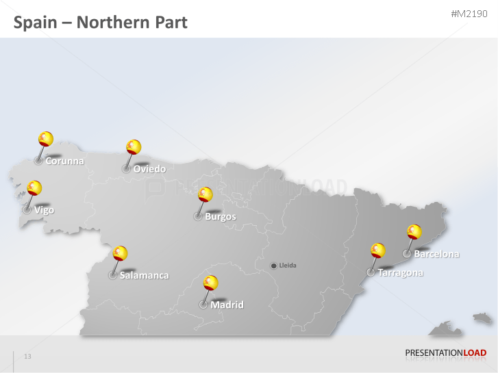 Powerpoint Map Spain With Zip Presentationload