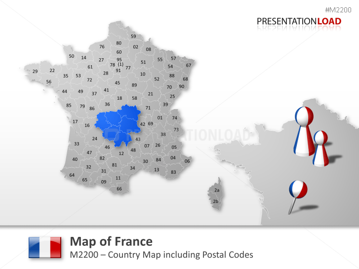 France Zip Code Map Powerpoint Map France With Zip | Presentationload