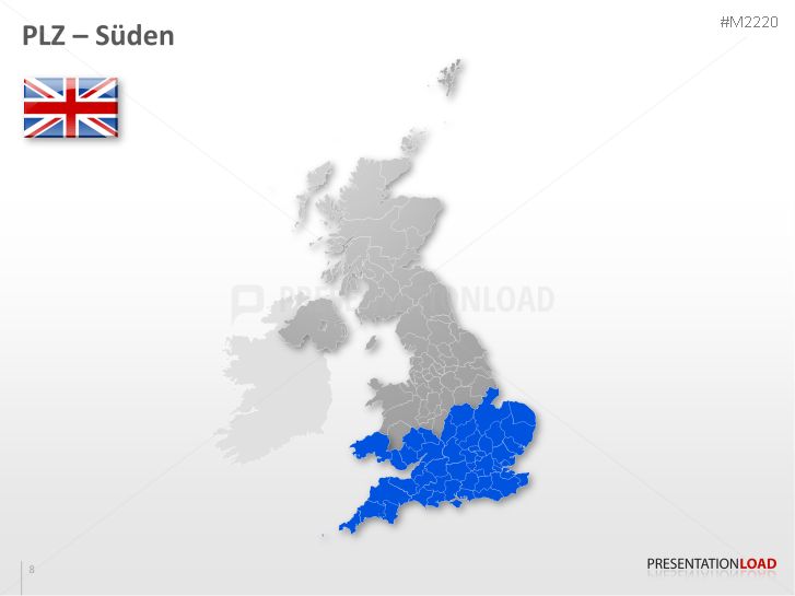 Großbritannien (UK) - PLZ | PowerPoint Vorlage | PresentationLoad