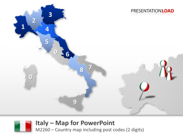 Italy - Post Codes 2-digit _https://www.presentationload.com/map-italy-zip-2digit-powerpoint-template.html
