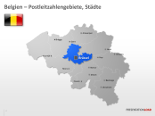 PowerPoint Landkarte Belgien mit PLZ | PresentationLoad