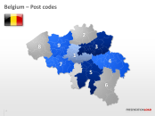 PowerPoint Map Belgium (Europe) with ZIP (2 Digits) | PresentationLoad