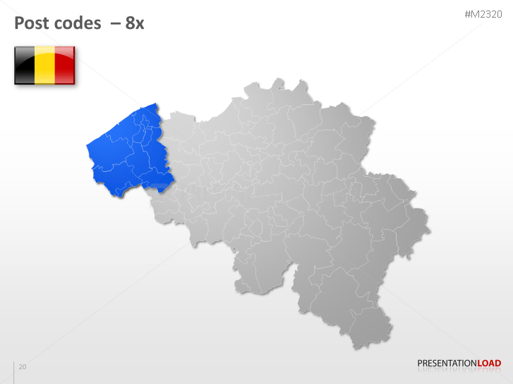 Powerpoint Map Belgium Europe With Zip 2 Digits Presentationload 8172