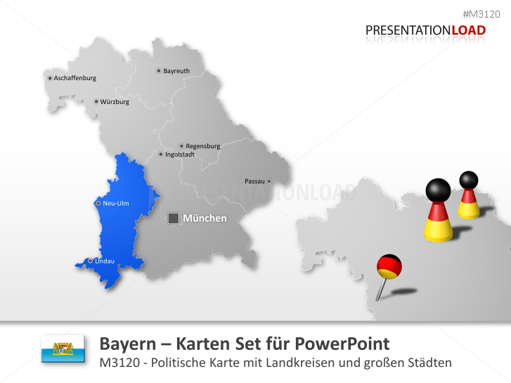 PowerPoint Karte Bayern_M3120_001_DE_xl