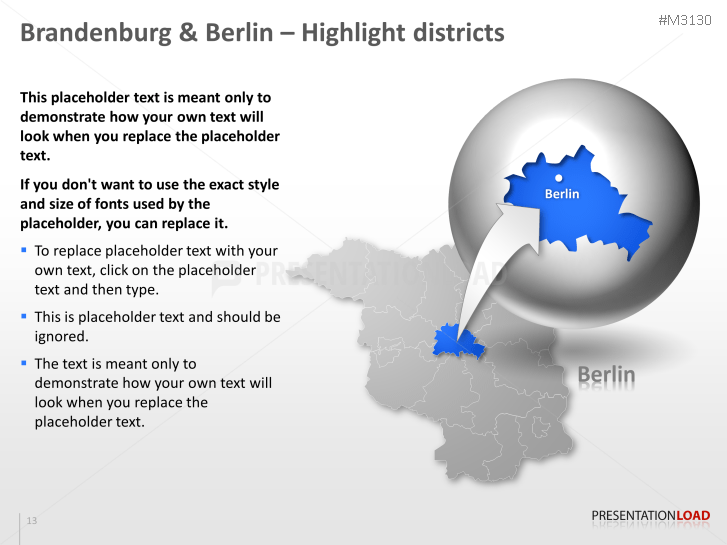 PowerPoint Map Brandenburg & Berlin (Germany) | PresentationLoad