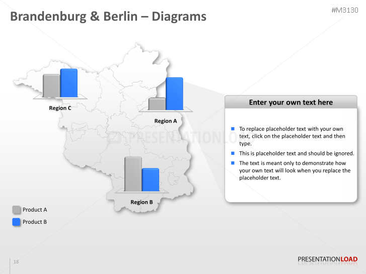 PowerPoint Map Brandenburg & Berlin (Germany) | PresentationLoad