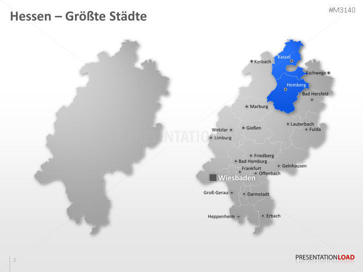 Karte Von Hessen Mit Gebirgen www.presentationload.de