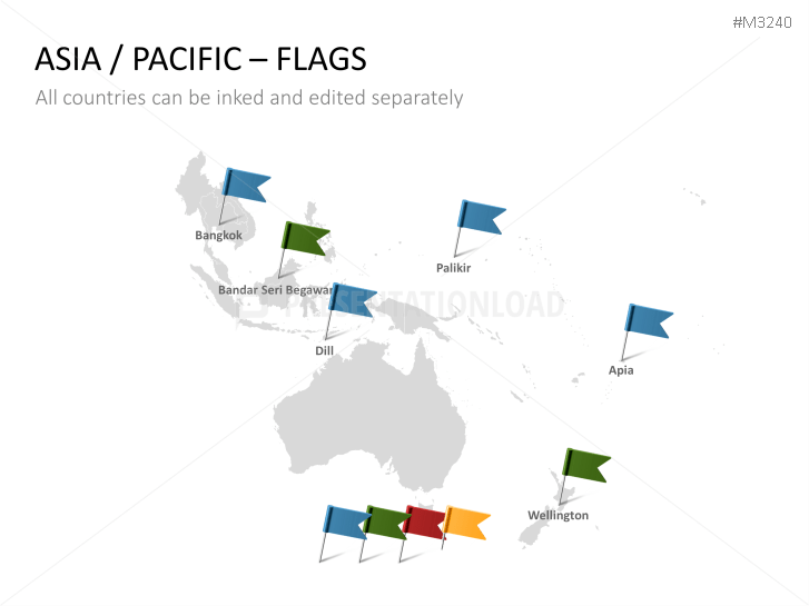 PowerPoint Map Asia - Pacific | PresentationLoad