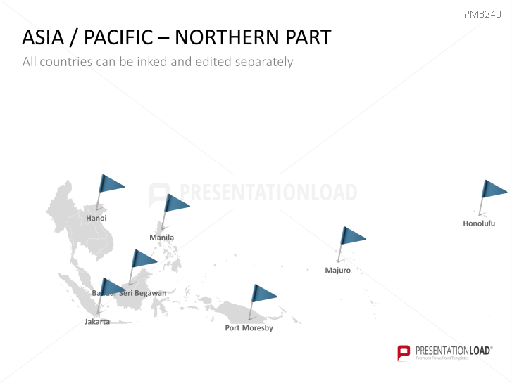 PowerPoint Map Asia - Pacific | PresentationLoad