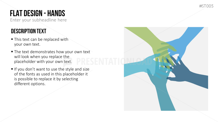 Flat Design - Hands | PowerPoint Templates | PresentationLoad