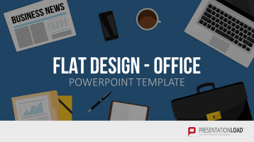Flat Design - Büro-Motive
