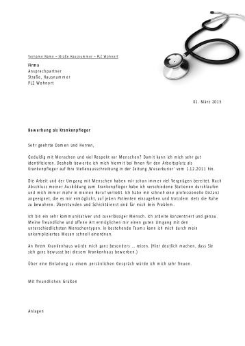 Bewerbungsvorlagen für Medizinberufe