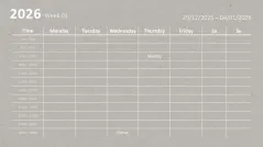 Calendar 2026
