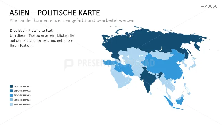 Powerpoint Landkarte Asien Asiatische Staaten Presentationload