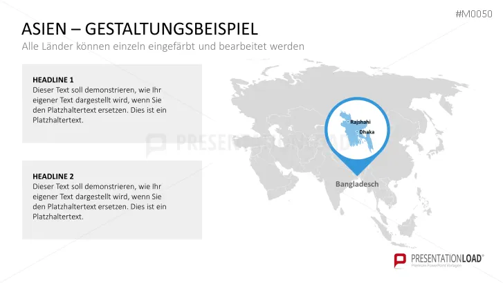 Powerpoint Landkarte Asien Asiatische Staaten Presentationload