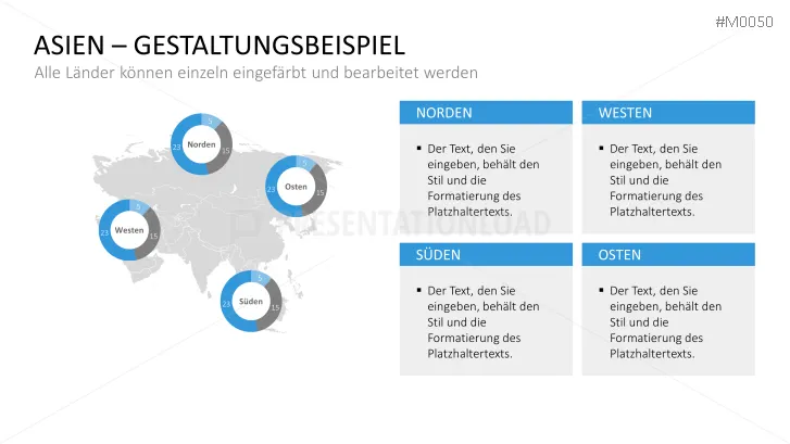 Powerpoint Landkarte Asien Asiatische Staaten Presentationload