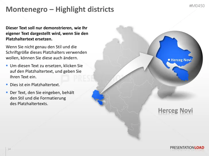 Powerpoint Map Montenegro Presentationload